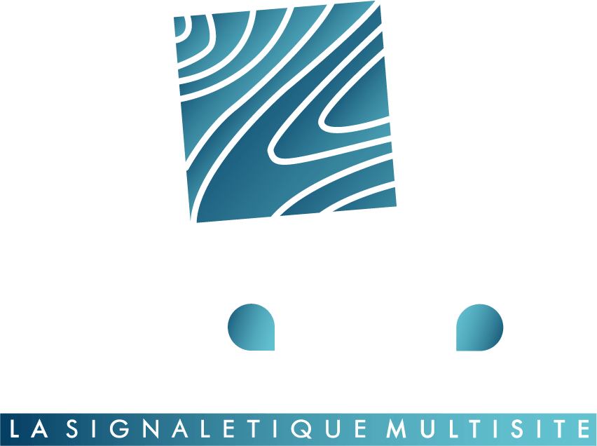 Logo estampe signalétique blanc